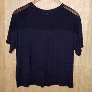 levelwear Womens New Navy Short Sleeve Activewear Top Small